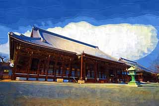 illust, , , , , ,  ,  , ., Honganji shrine     , Honganji, Chaitya, Shinran,  