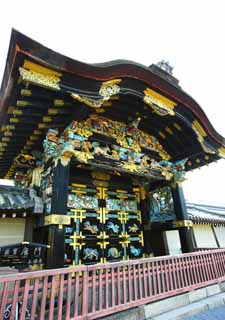 photo, la matire, libre, amnage, dcrivez, photo de la rserve,Porte de Chinois-style Honganji ouest, Honganji, Chaitya, sculpture, Le jour examen de la barre vivant