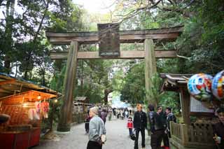 Foto, materiell, befreit, Landschaft, Bild, hat Foto auf Lager,Ishigami bedeutender Schreinansatz zu einem Schrein, Die japanische Chronik von Japan, Beschreibung der Volksgeschichte, torii, Einstellung