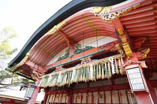 Foto, materiell, befreit, Landschaft, Bild, hat Foto auf Lager,Fushimi-Inari Taisha-Schrein schintoistische Strohgirlande, Schintoistische Strohgirlande, tapezieren Sie Anhang, Inari, Fuchs