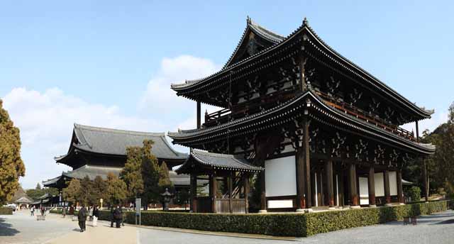 Foto, materieel, vrij, landschap, schilderstuk, bevoorraden foto,Tofuku-ji Temple Mikado, Chaitya, Multilayer geval verschijning bemoederen van een huis, Boeddhist afbeelding, De dubbel examen versperren