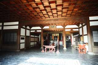 photo,material,free,landscape,picture,stock photo,Creative Commons,Tofuku-ji Temple founder's shrine, Chaitya, founder Most Reverend Priest image, lattice ceiling, priest