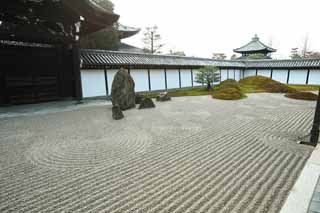 fotografia, materiale, libero il panorama, dipinga, fotografia di scorta,Tempio di Tofuku-ji prete principale recinto anteriore del Hall per cerimonie statali, Chaitya, pietra, Cancello di Cinese-stile, panorama asciutto giardino di giardino giapponese