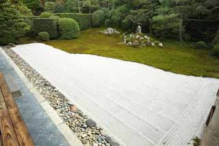 fotografia, materiale, libero il panorama, dipinga, fotografia di scorta,Fundain Sesshu il tempio, Chaitya, pietra, I giapponesi fanno del giardinaggio, panorama asciutto giardino di giardino giapponese