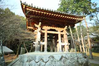 fotografia, material, livra, ajardine, imagine, proveja fotografia,Daigo-ji Templo sino, Chaitya, Imagem budista, sino de templo, torre de sino