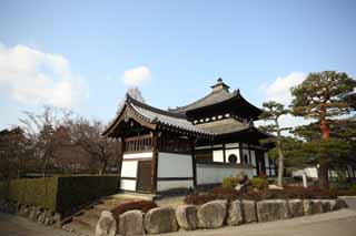 fotografia, material, livra, ajardine, imagine, proveja fotografia,Tofuku-ji Templo armazm por manter a escritura sagrada budista, Chaitya, telhado pirmide-amoldado, O livro sagrado, Livros clssicos