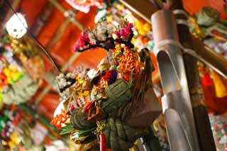 photo,material,free,landscape,picture,stock photo,Creative Commons,The Arabian bird Shinto shrine Cock Fair, stand, , rake, Business prosperity