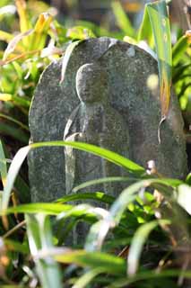 fotografia, material, livra, ajardine, imagine, proveja fotografia,Templo de Hase-dera Ishibotoke, apedreje esttua, Grass, Budismo, Chaitya