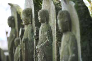 fotografia, materiale, libero il panorama, dipinga, fotografia di scorta,Tempio di Hase-dera Ishibotoke, prenda a sassate statua, Muschio, Buddismo, Chaitya