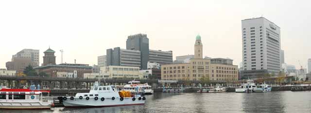 fotografia, materiale, libero il panorama, dipinga, fotografia di scorta,Porto di Yokohama, Casa di dogane di Yokohama, L'ufficio di prefectural di Kanagawa, nave, costruendo