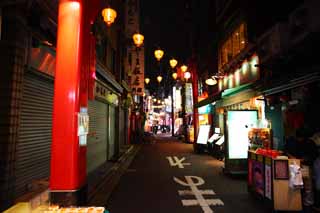 Foto, materieel, vrij, landschap, schilderstuk, bevoorraden foto,Yokohama Chinatown avond uitzicht, Restaurant, Versnapering broiled kastanje, Neon, Maak