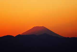 photo, la matire, libre, amnage, dcrivez, photo de la rserve,Mt. Fuji du crpuscule, Mt. Fuji, construire, ligne lgre, montagne