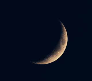 photo,material,free,landscape,picture,stock photo,Creative Commons,A crescent moon, crater, The surface of the moon, The moon, At dark