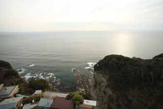 Foto, materieel, vrij, landschap, schilderstuk, bevoorraden foto,Het landschap van Enoshima observatory, Waterkering, Golf, Gebouw, Miura Schiereiland