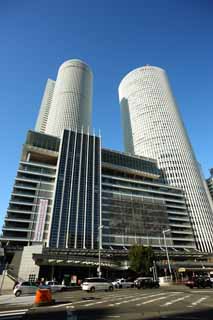 Foto, materiell, befreit, Landschaft, Bild, hat Foto auf Lager,JR Nagoya-Station, Hochhaus, Kreis, Takashimaya, die Stadt