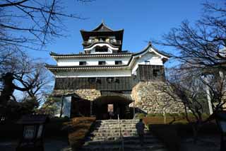 Foto, materieel, vrij, landschap, schilderstuk, bevoorraden foto,De Inuyama-jo Kasteel kasteel toren, Blanke Imperiaal kasteel, Etsu Kanayama, Kasteel, 
