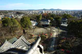 Foto, materiell, befreit, Landschaft, Bild, hat Foto auf Lager,Das Inuyama-jo Burgburgturm, weie Kaiserliche Burg, Gebude, Burg, 