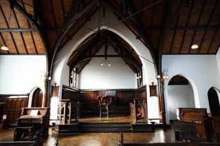 Foto, materiell, befreit, Landschaft, Bild, hat Foto auf Lager,Meiji-mura-Dorf Museum St. John Kathedrale, Ein Organ, Christentum, , Kulturelles Erbe