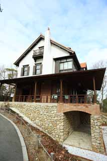 Foto, materieel, vrij, landschap, schilderstuk, bevoorraden foto,Meiji-mura Village Museum huis van Mataemon Shibakawa, Gebouw van de Meiji, De Westernization, Westelijke-trant gebouw, Cultureel heritage