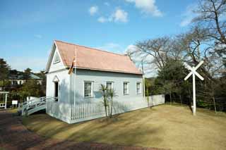 Foto, materiell, befreit, Landschaft, Bild, hat Foto auf Lager,Meiji-mura-Dorf Museum Hawaii Auswanderer Versammlung Stelle, das Bauen vom Meiji, Hawaii-Auswanderer, West-Stilgebude, Kulturelles Erbe