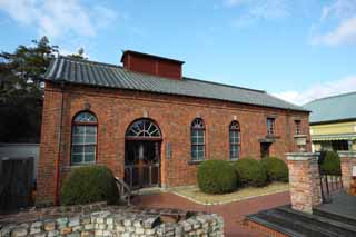 Foto, materieel, vrij, landschap, schilderstuk, bevoorraden foto,Meiji-mura Village Museum dienstdoende beambte van gebouw Shinagawa glazene fabriek-uitsparing, Gebouw van de Meiji, De Westernization, Westelijke-trant gebouw, Cultureel heritage