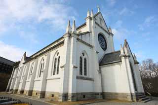 fotografia, material, livra, ajardine, imagine, proveja fotografia,Meiji-mura Aldeia Museu St. Xavier Deus de templo de Cu, construindo do Meiji, A ocidentalizao, Edifcio de ocidental-estilo, Herana cultural