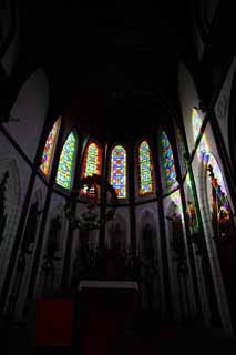 fotografia, materiale, libero il panorama, dipinga, fotografia di scorta,Meiji-mura Villaggio Museo St. Xavier Lord di tempio di Cielo, Vetro macchiato, L'occidentalizzazione, Edificio di occidentale-stile, Eredit culturale