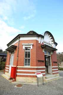 Foto, materieel, vrij, landschap, schilderstuk, bevoorraden foto,Meiji-mura Village Museum Tokio Station lijfwacht politie doos, Gebouw van de Meiji, De Westernization, Westelijke-trant gebouw, Cultureel heritage