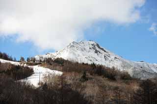 Foto, materiell, befreit, Landschaft, Bild, hat Foto auf Lager,Eine Neigung, Yatsugatake, Neigung, Schi, Pfad