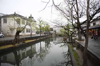 Foto, materieel, vrij, landschap, schilderstuk, bevoorraden foto,Kurashiki Kurashiki River, Traditionele cultuur, Wilg, Japanse cultuur, De geschiedenis