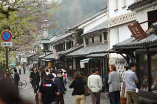 photo,material,free,landscape,picture,stock photo,Creative Commons,Kurashiki souvenir shop, souvenir, Tradition architecture, signboard, wall covered with square tiles and jointed with raised plaster