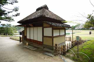 photo,material,free,landscape,picture,stock photo,Creative Commons,Koraku-en Garden , straw-thatched roof, shoji, Japanese-style room, Tradition architecture