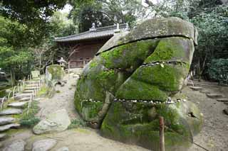 fotografia, material, livra, ajardine, imagine, proveja fotografia,Koraku-en Garden templo de olhar amoroso, janela de gelosia, Imagem de Kannon, Rock amoldou como um adorno de cabea nobre, Arquitetura de tradio