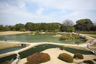 foto,tela,gratis,paisaje,fotografa,idea,La laguna del pantano de jardn de Koraku - en, Cabina de descanso, Csped, Laguna, Jardn japons