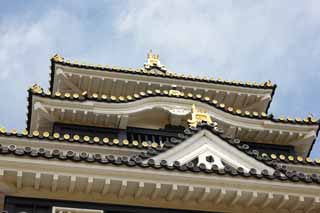 Foto, materieel, vrij, landschap, schilderstuk, bevoorraden foto,Okayama-jo Kasteel, Kasteel, Het kasteel toren, Kraai Kasteel, 