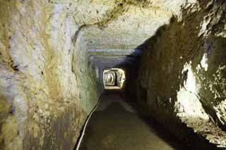 Foto, materieel, vrij, landschap, schilderstuk, bevoorraden foto,Ryugenji tunnel van Iwami-zolver-mijn, De galerie, Ader, Een eeuwig aanslagvorming, Somo