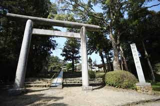 photo,material,free,landscape,picture,stock photo,Creative Commons,Matsue defense of the fatherland Shinto shrine, torii, Shinto shrine, stone lantern, Shinto