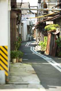 fotografia, material, livra, ajardine, imagine, proveja fotografia,A cidade de Matsue, Uma ruela, Asfalto, restaurante, Uma atmosfera