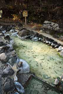 photo, la matire, libre, amnage, dcrivez, photo de la rserve,L'tang du Kusatsu lazuli du lapis de la source chaud, pierre, source chaude, Soufre, Eau chaude