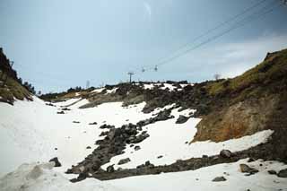 photo,material,free,landscape,picture,stock photo,Creative Commons,Kusatsu Mt. Shirane snowy field, tree, blue sky, high mountain, Shape of a tree