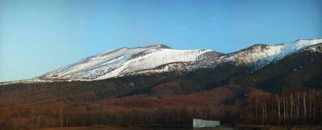 Foto, materieel, vrij, landschap, schilderstuk, bevoorraden foto,Mt. Asama-yama, Sneeuw, Vulkaan, Bave wiegelen, Lava