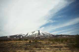 Foto, materiell, befreit, Landschaft, Bild, hat Foto auf Lager,Mt. Asama-yama, Schnee, Vulkan, Bave-Stein, 