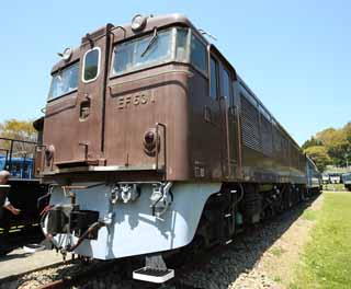 photo,material,free,landscape,picture,stock photo,Creative Commons,Railroad galvanism locomotive EF63, railroad, bank engine, Usui line, steep slope