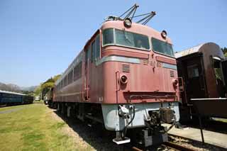 Foto, materieel, vrij, landschap, schilderstuk, bevoorraden foto,Spoorweg locomotief EF80, Spoorweg, Kastanje brown, Verbindingsstuk, Reiziger