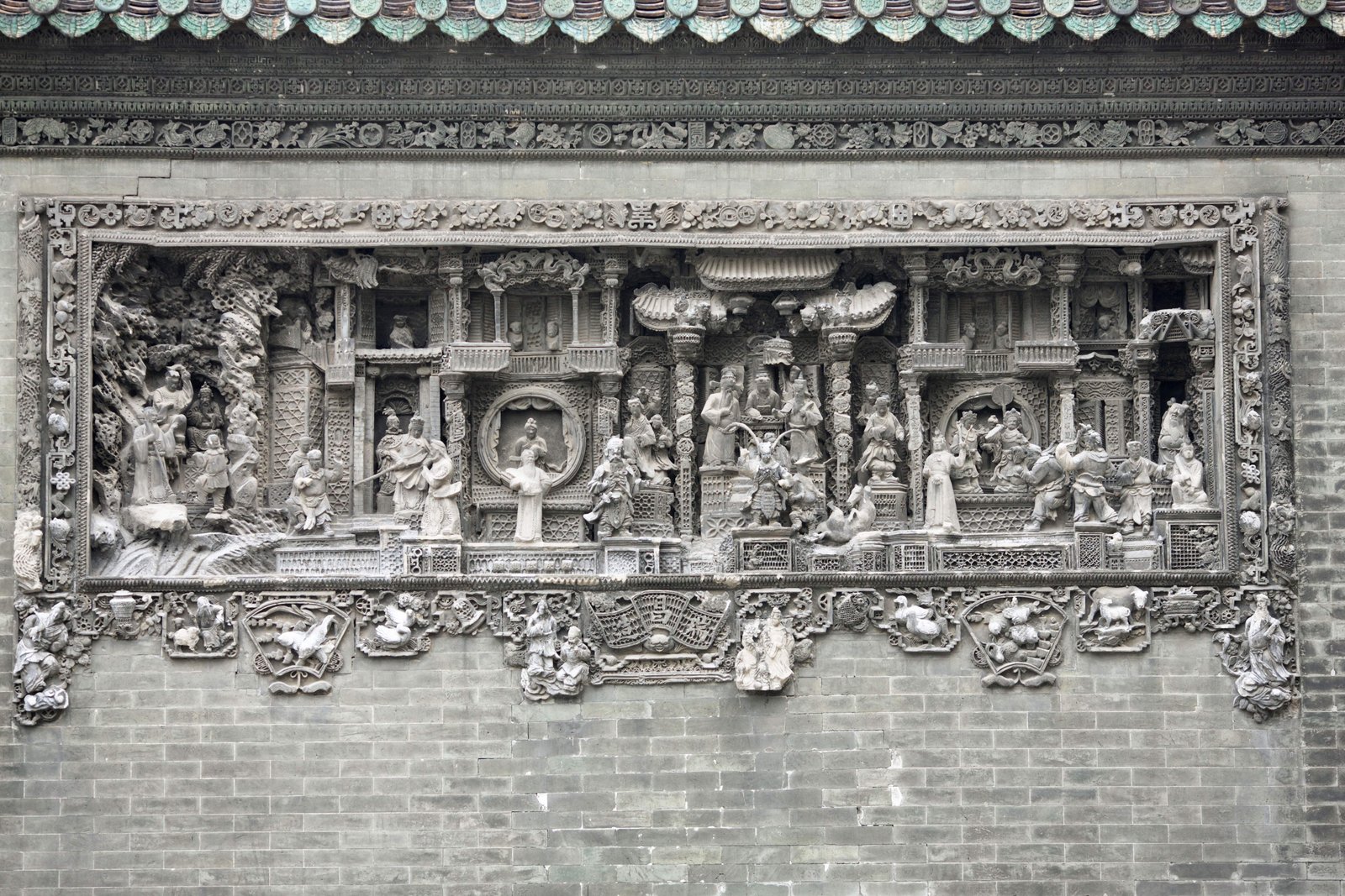 写真,素材,無料,フリー,フォト,クリエイティブ・コモンズ,風景,壁紙,陳氏書院, 中国民間工芸館, 煉瓦彫刻, 南方貴族, 装飾