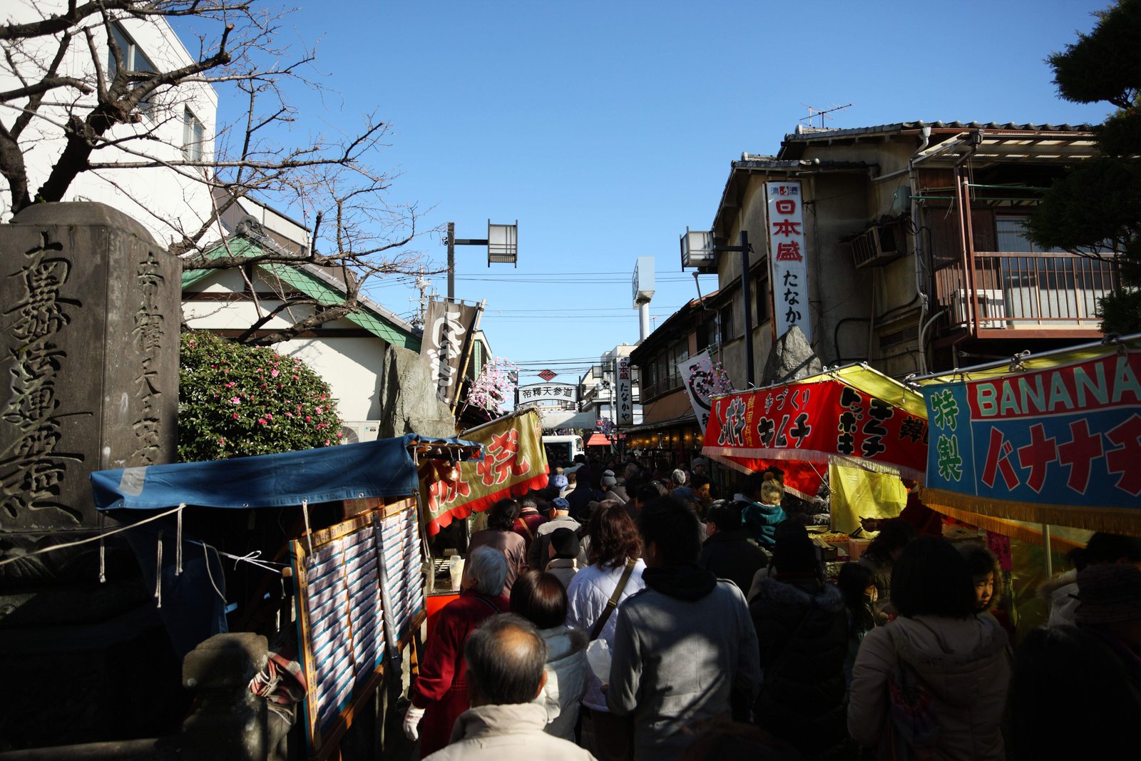 写真,素材,無料,フリー,フォト,クリエイティブ・コモンズ,風景,壁紙,柴又帝釈天 参道, 屋台, 縁日, 参拝客, キムチ