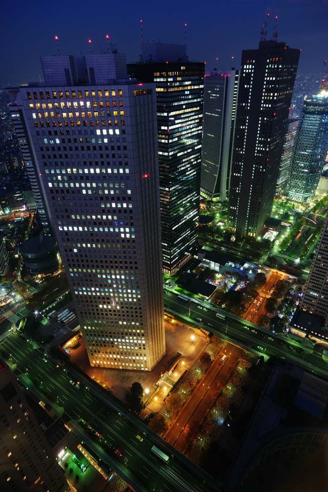 photo,material,free,landscape,picture,stock photo,Creative Commons,Shinjuku at night, High-rise, Subcenter, Tokyo Metropolitan Government, Building