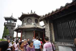 Foto, materiell, befreit, Landschaft, Bild, hat Foto auf Lager,Penglai-Pavillon, Fata Morgana, hohes Gebude, Chinesisches Essen, das Besichtigen von Stelle