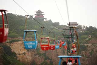 Foto, materieel, vrij, landschap, schilderstuk, bevoorraden foto,Aikai bower, Ropeway, Verheven gebouw, Chinees etenswaar, Bezoekende touristenplaats stip