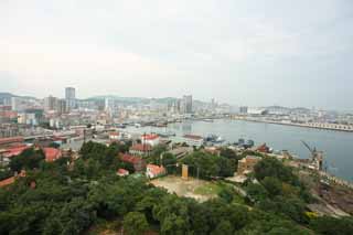 Foto, materiell, befreit, Landschaft, Bild, hat Foto auf Lager,Yantai-Hafen Schwung des Auges, das Besichtigen von Stelle, Moderne Architektur, Andenkensgeschft, Urlaubsort